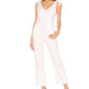 Corinna Tie Strap White Jumpsuit